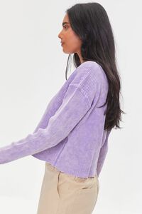 VIOLET Ribbed Frayed Thermal Tee, image 2