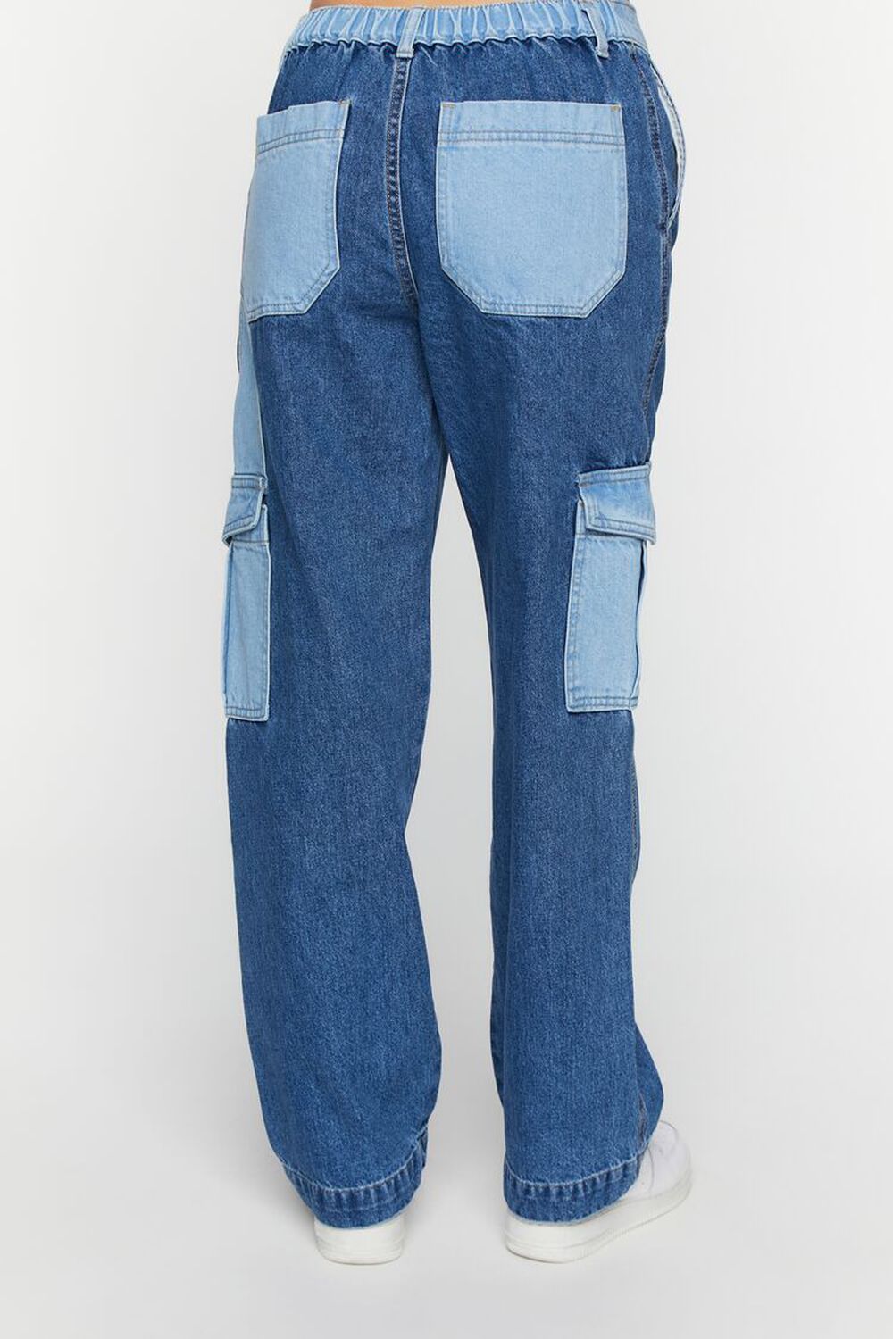 MEDIUM DENIM/DENIM Reworked Straight-Leg Cargo Jeans, image 3
