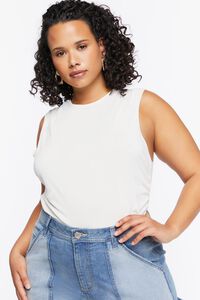 Plus Size Sleeveless Ruched Top, image 1