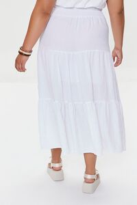 WHITE Plus Size Tiered Maxi Skirt, image 4