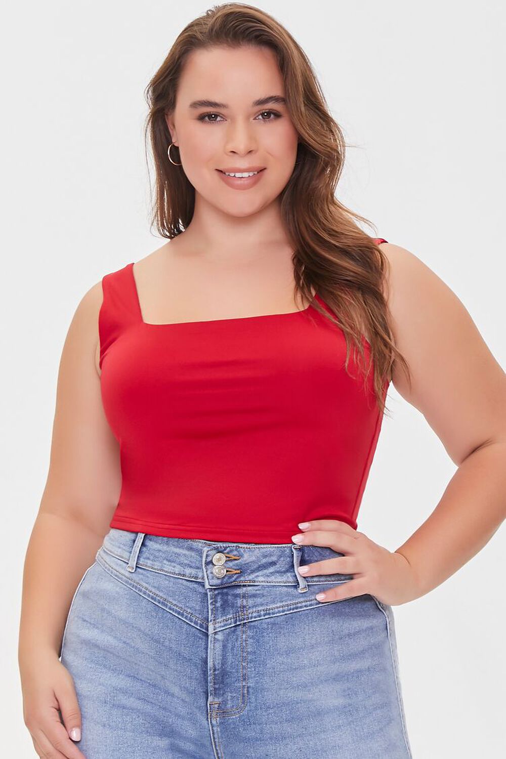 RED Plus Size Square-Neck Tank Top, image 1