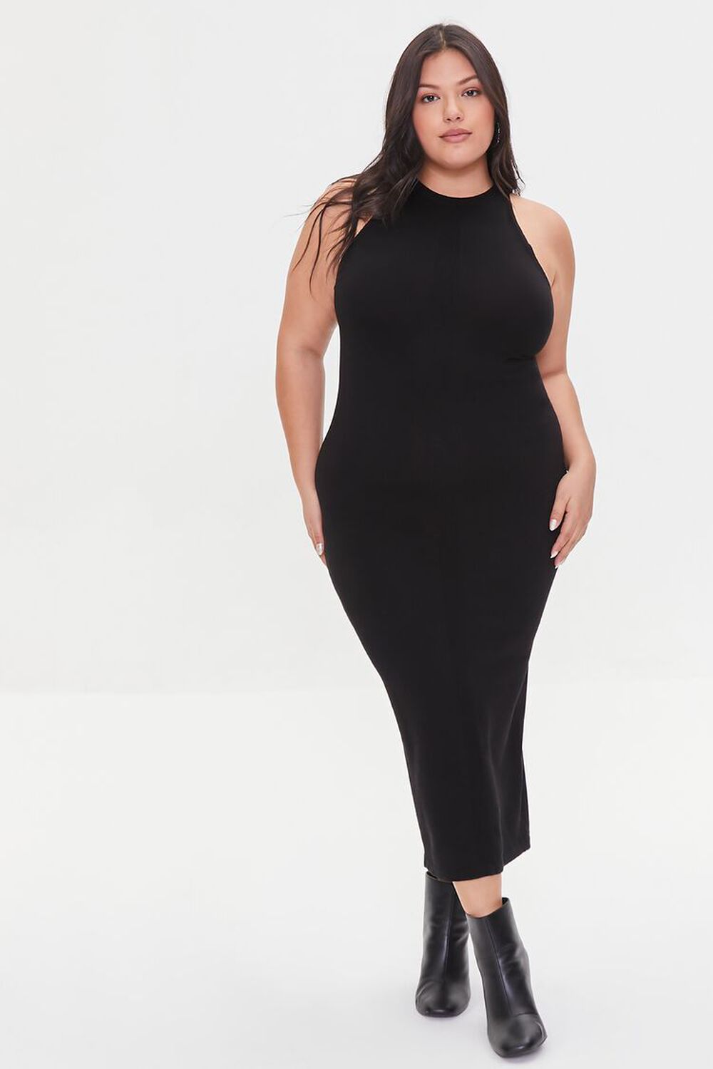 BLACK Plus Size Midi Sweater Dress, image 1