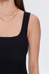 BLACK Ribbed Sweater-Knit Tank Top, image 5