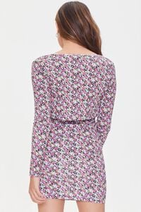 BLACK/MULTI Floral Dress & Cardigan Sweater Set, image 3