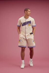 TAUPE/MULTI Los Angeles Lakers Basketball Shorts, image 1