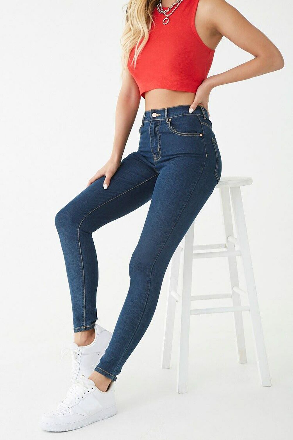 Stretch High-Waist Skinny Jeans, image 1