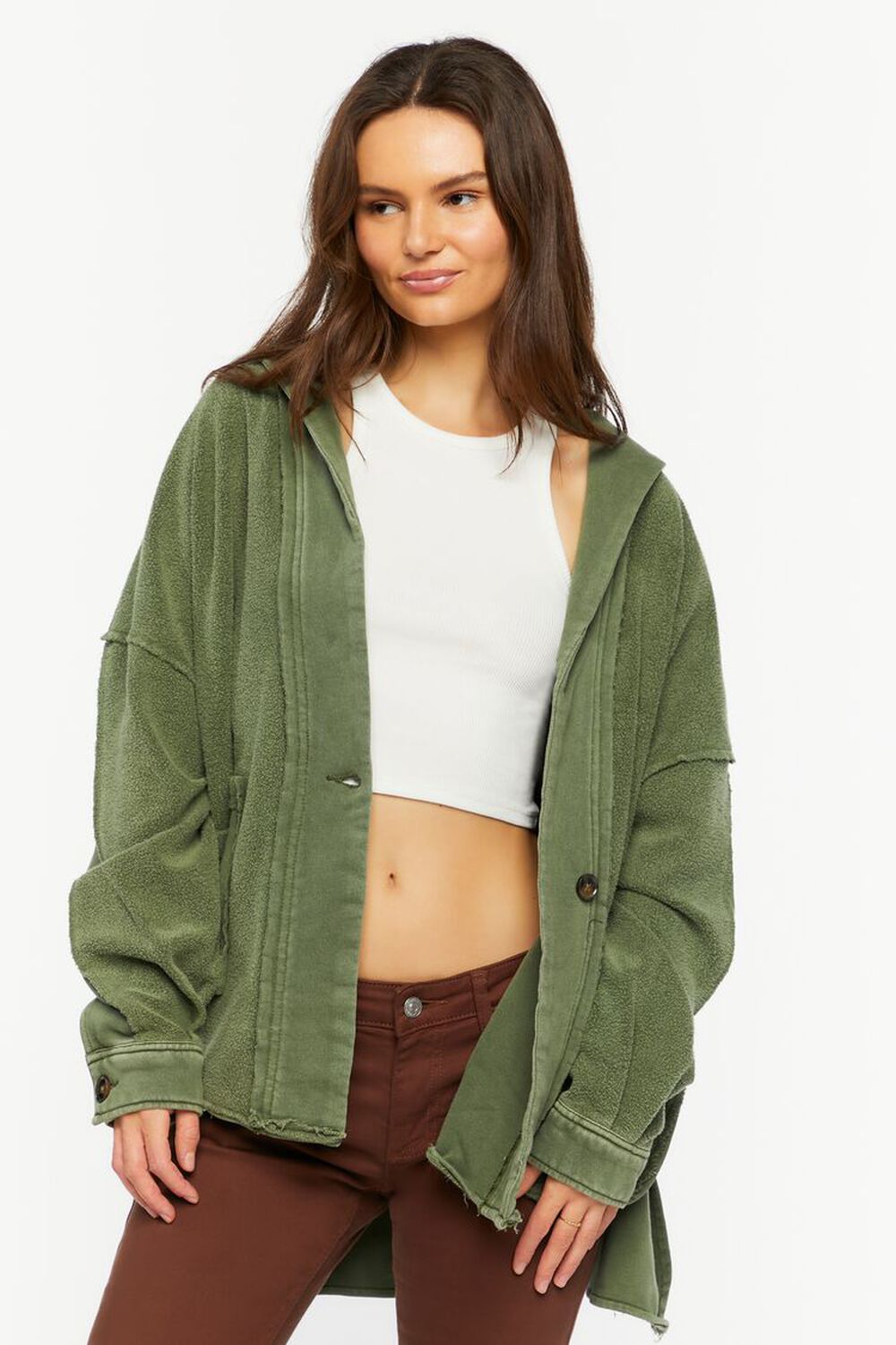 French Terry Reverse High-Low Jacket