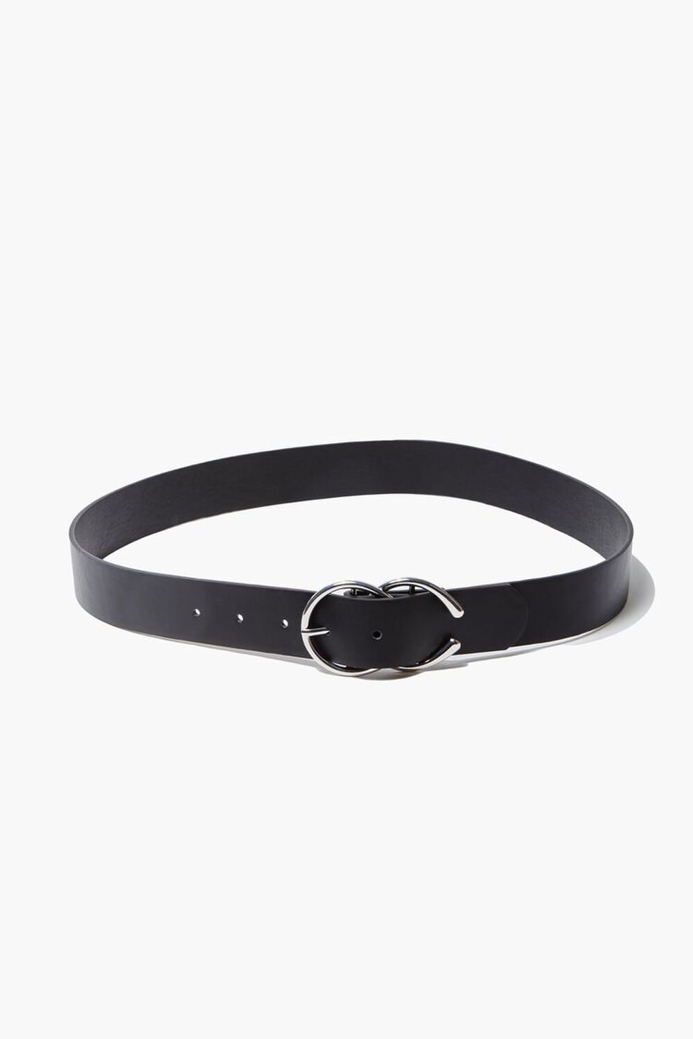 BLACK/SILVER Faux Leather Hip Belt, image 1
