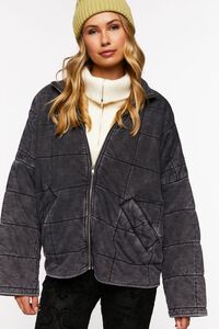 CHARCOAL Quilted Zip-Up Jacket, image 2