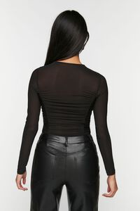 BLACK Mesh Ruched Bodysuit, image 3