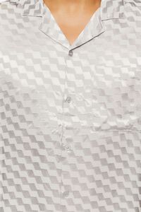 GREY Satin Checkered Shirt, image 5