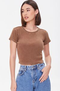 CHOCOLATE Mineral Wash Cropped Tee, image 1