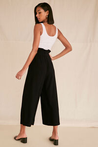 BLACK High-Rise Belted Palazzo Pants, image 4