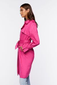 BERRY Belted Faux Suede Trench Jacket, image 2