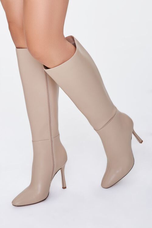 TAUPE Knee-High Stiletto Boots, image 5