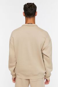 TAUPE Flocked Still Going Graphic Half-Zip Pullover, image 3