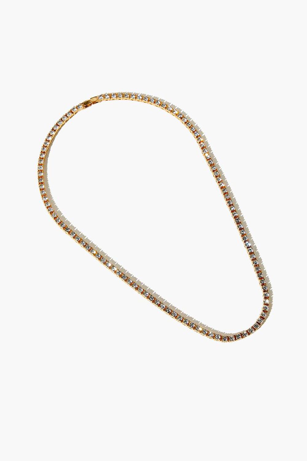 GOLD/CLEAR Men Box Chain Necklace, image 2