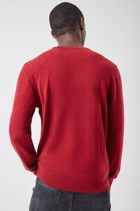 BURGUNDY Cashmere-Blend Crew Neck Sweater, image 3