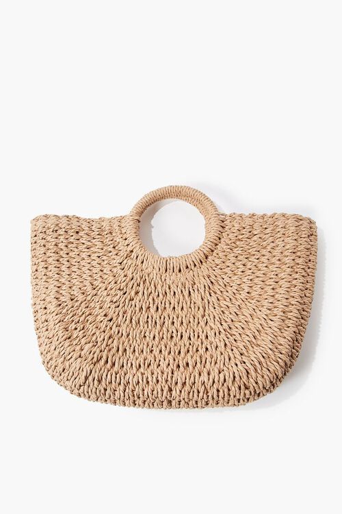 NATURAL Straw Structured Tote Bag, image 4