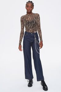 Mesh Leopard Print Bodysuit, image 4