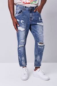 Paint Splatter Distressed Ankle Jeans, image 1