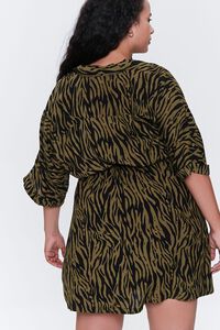 OLIVE/MULTI Plus Size Tiger Striped Dress, image 3