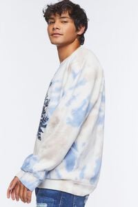 BLUE/TAUPE Graphic Tie-Dye Fleece Pullover, image 2