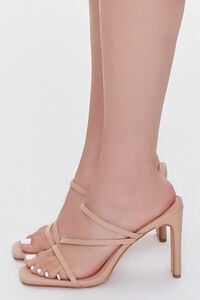 NUDE Faux Leather Strappy Block Heels, image 2