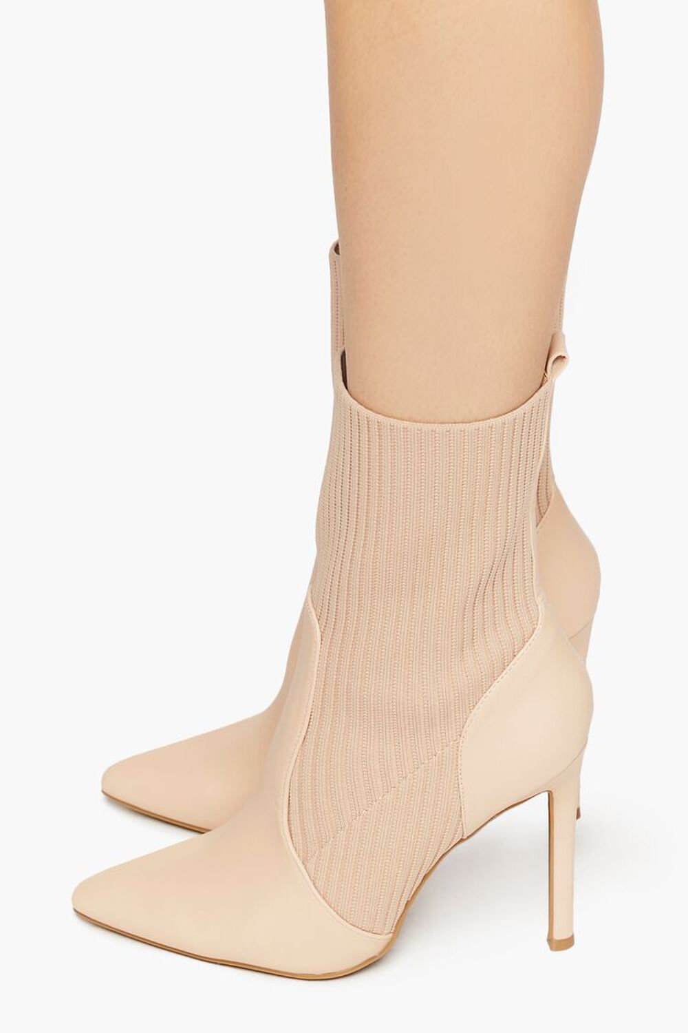 NUDE Faux Leather-Trim Sock Booties, image 2