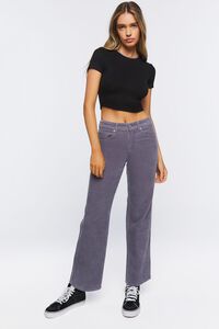 Ribbed Knit Cropped Tee, image 4
