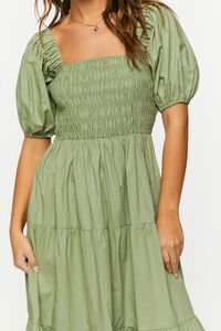 OLIVE Smocked Puff-Sleeve Dress, image 5