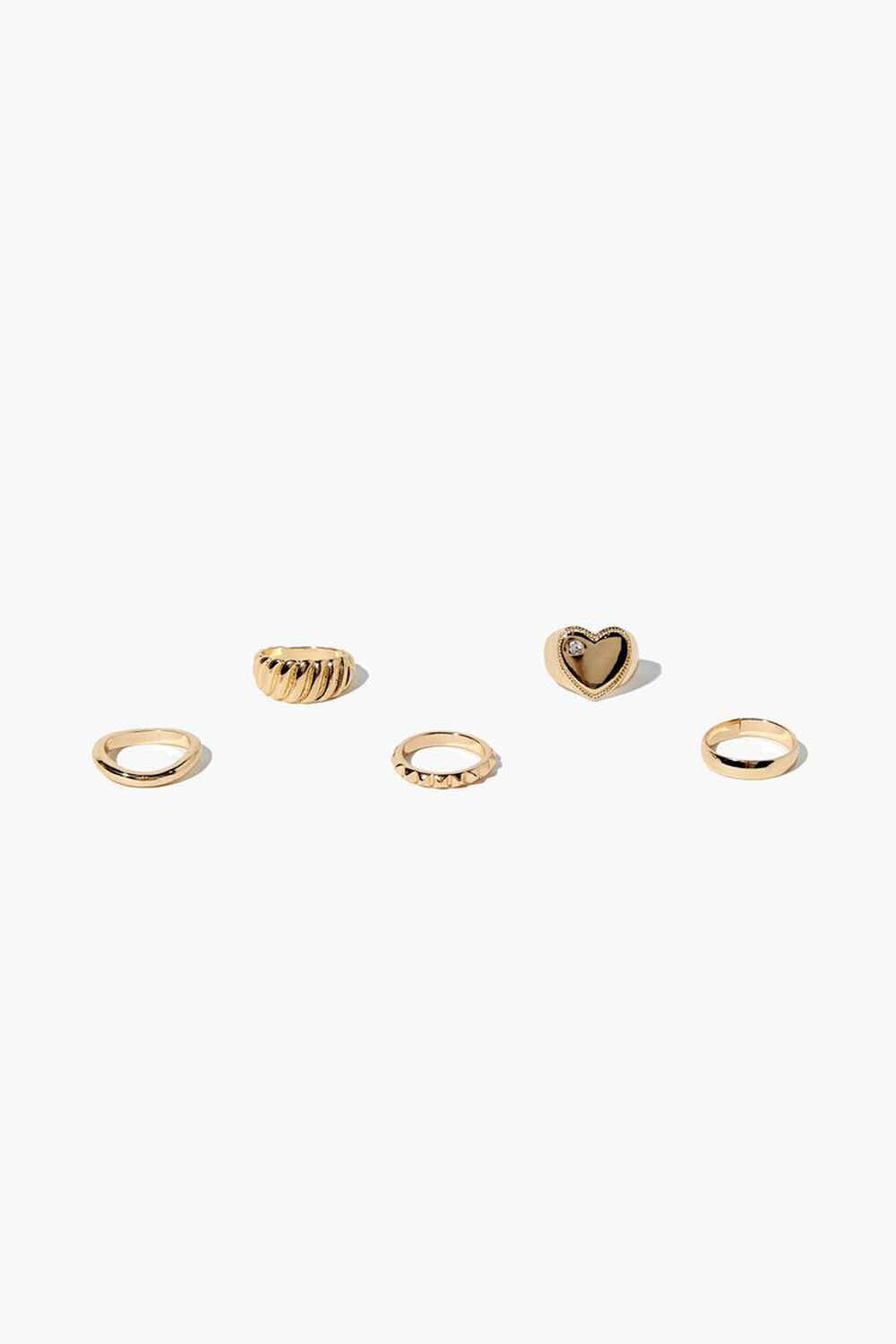 GOLD Upcycled Heart Ring Set, image 1