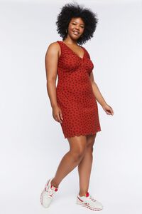 RED/MULTI Plus Size Butterfly Print Mini Dress, image 4