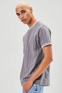 CHARCOAL/WHITE Pinstriped Ringer Tee, image 2
