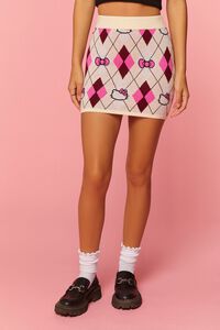 CREAM/MULTI Hello Kitty & Friends Argyle Mini Skirt, image 3