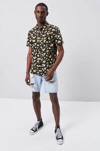 BLACK/MULTI Fitted Daisy Print Shirt, image 4