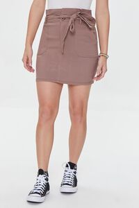 MOCHA Belted Paperbag Mini Skirt, image 2