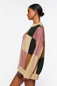 MOCHA/MULTI Colorblock Mock Neck Sweater, image 2