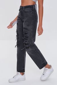 WASHED BLACK Distressed Straight-Leg Jeans, image 3