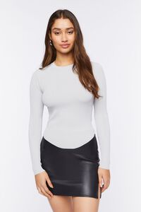 GREY Fitted Sweater-Knit Top, image 1