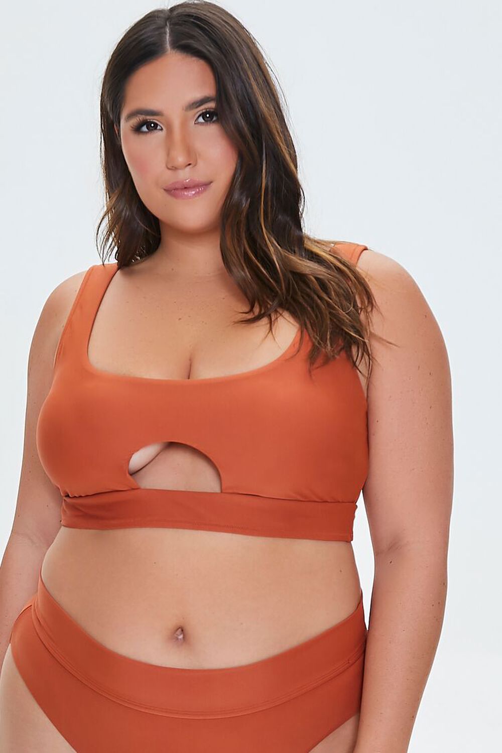 AUBURN Plus Size Cutout Bikini Top, image 1