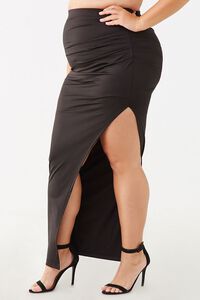 Plus Size Ruched Maxi Skirt, image 2