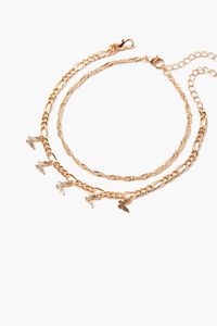 GOLD Upcycled Butterfly Layered Anklet, image 2