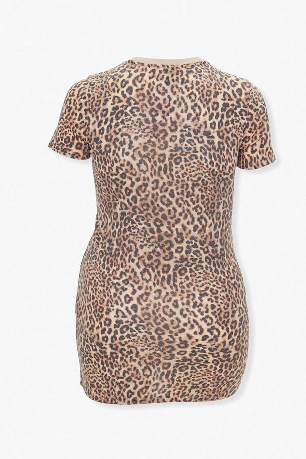 TAN/BLACK Leopard Print T-Shirt Dress, image 2
