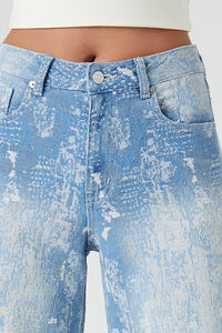 MEDIUM DENIM/MULTI Wide-Leg Distressed Jeans, image 4