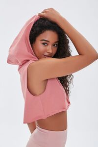 DUSTY PINK Active Hooded Crop Top, image 2