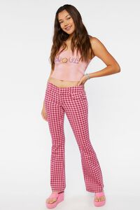 Gingham Low-Rise Flare Pants, image 6