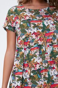 HOT PINK/MULTI Tropical Town Print Dress, image 5