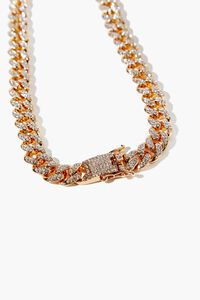 GOLD/CLEAR Men Chunky Curb Chain Necklace, image 2