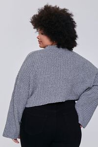 HEATHER GREY Plus Size Waffle Knit Sweater, image 3